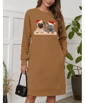 Kadın Uzun Kollu Bisiklet Yaka Desenli Viskon Iki Iplik Bluz