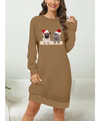 Kadın Uzun Kollu Bisiklet Yaka Desenli Viskon Iki Iplik Bluz