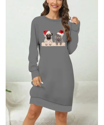 Kadın Uzun Kollu Bisiklet Yaka Desenli Viskon Iki Iplik Bluz