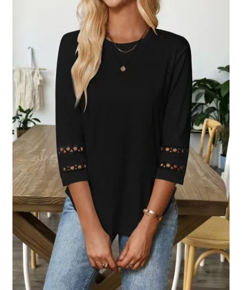 Kadın Uzun Kollu Bisiklet Yaka Truvakar Kollu Viskon Bluz