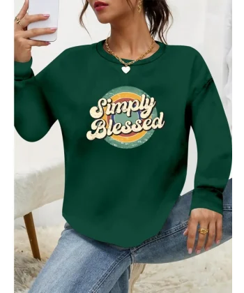 Kadın Uzun Kollu Bisiklet Yaka Viskon Iki Iplik Bluz