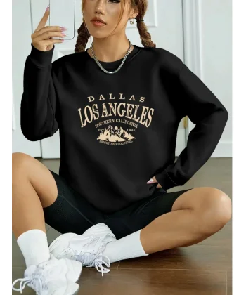 Kadın Uzun Kollu Bisiklet Yaka Viskon Iki Iplik Bluz