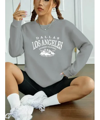 Kadın Uzun Kollu Bisiklet Yaka Viskon Iki Iplik Bluz