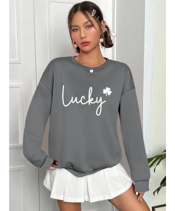 Kadın Uzun Kollu Bisiklet Yaka Viskon Iki Iplik Bluz