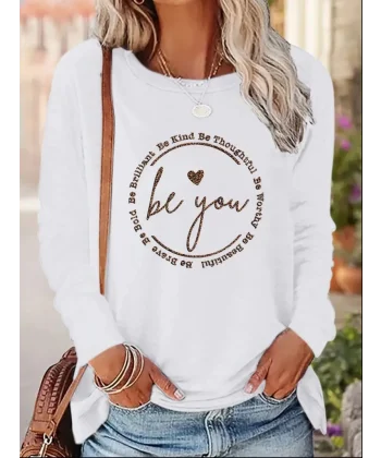 Kadın Uzun Kollu Bisiklet Yakabe Youdesenli Viskon Bluz