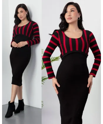 Kadın Uzun Kollu Büstiyer Ve Askılı ini Elbise Fırsat ürün Ikili Takım