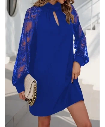 Kadın Uzun Kollu Damla Detaylı Sandy Mini Elbise