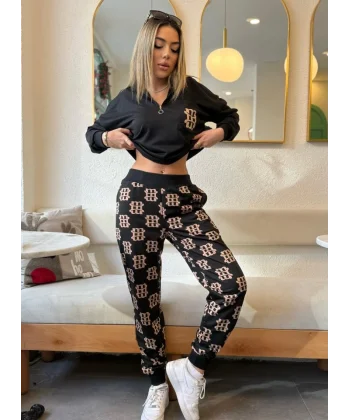 Kadın Uzun Kollu Iki Iplik Kumaş Fermuar Ve Cep Detay Kapüşonlu Ikili Takım