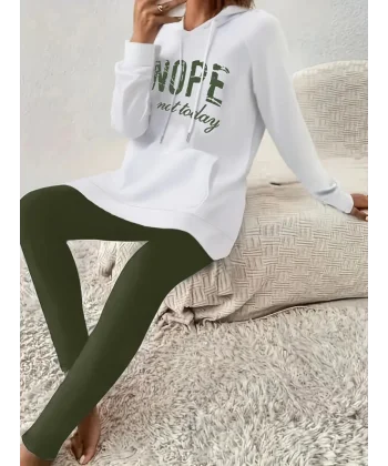 Kadın Uzun Kollu Kapşonlu Bağcıklı Viskon Iki Iplik Sweat