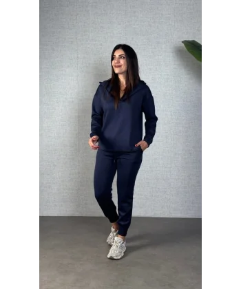 Kadın Uzun Kollu Kapüşonlu Ikili Takım
