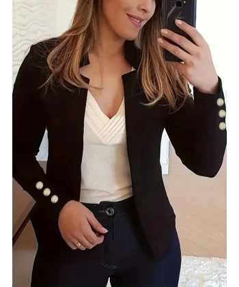 Kadın Uzun Kollu Kırlangıç Yakalı önü Açık Atlas Ceket