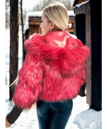 Kadın Uzun Kollu Kürk - Bordo