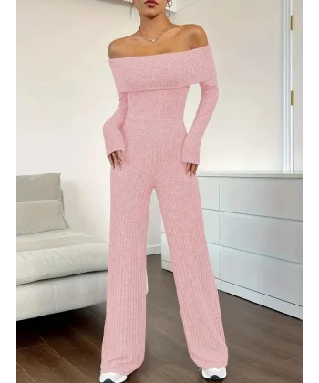 Kadın Uzun Kollu Madonna Yaka şardonlu Kaşkorse Tulum