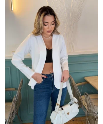 Kadın Uzun Kollu önü Açık Blazer Ceket