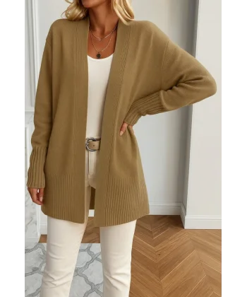 Kadın Uzun Kollu önü Açık Triko Hırka