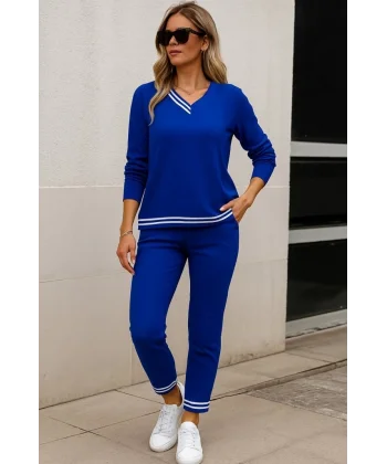 Kadın Uzun Kollu Ribana Detay Viskon Iki Iplik Ikili Takım