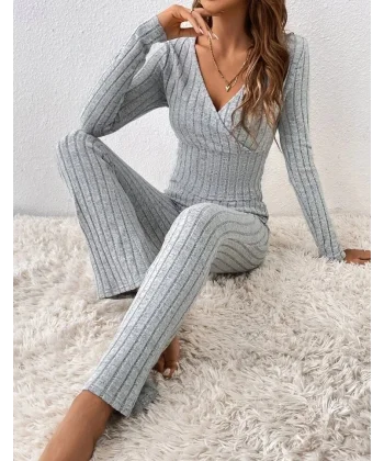 Kadın Uzun Kollu şardonlu Kaşkorse Ikili Takım