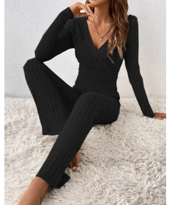 Kadın Uzun Kollu şardonlu Kaşkorse Ikili Takım