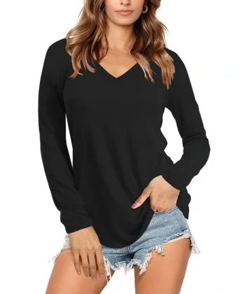 Kadın Uzun Kollu V Yaka Bluz