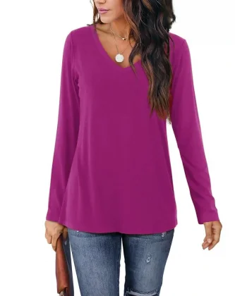 Kadın Uzun Kollu V Yaka Bluz