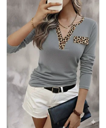 Kadın Uzun Kollu V Yakalı Kaşkorse Bluz