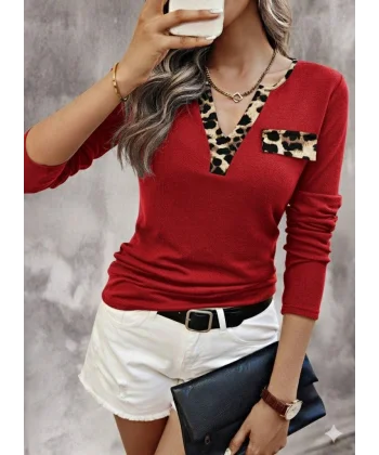 Kadın Uzun Kollu V Yakalı Kaşkorse Bluz