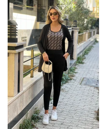 Kadın Uzun Kollukrep üçlü Takım