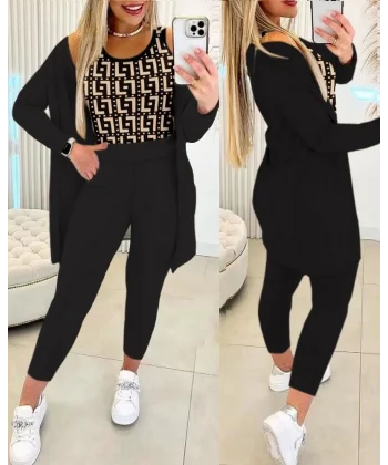 Kadın Uzun Kollukrep üçlü Takım