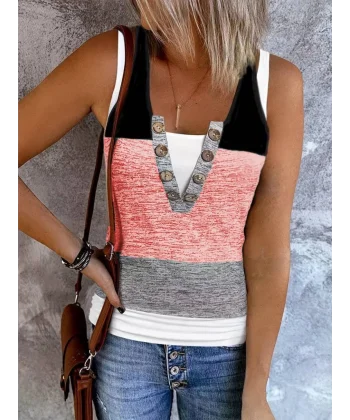 Kadın V Yakalı önden Düğmeli Viskon Bluz