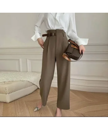 Kadın Yan Deri Kemerli şık Havuç Pantolun