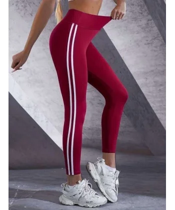 Kadın Yanları çift Beyaz şeritli Dalgıç Tayt