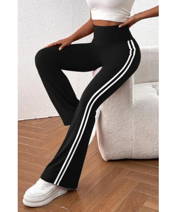 Kadın Yanları şerit Beli Lastikli Dalgıç Tayt