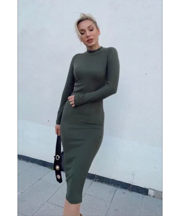 Kadın Yarım Balıkçı Yaka üet Kumaş Fırsat ürün idi Boy Elbise