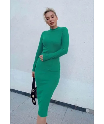 Kadın Yarım Balıkçı Yaka üet Kumaş Fırsat ürün idi Boy Elbise