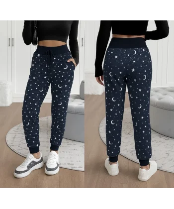 Kadın Yüksek Bel Bağcıklı Desenli Iki Iplik Pantolon