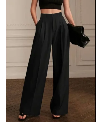 Kadın Yüksek Bel Bol Paça Pantolon