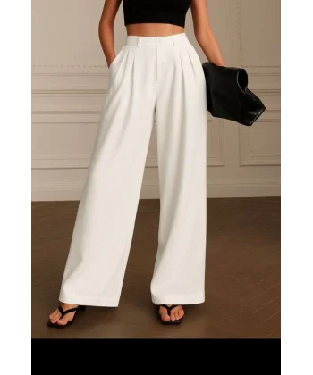 Kadın Yüksek Bel Bol Paça Pantolon