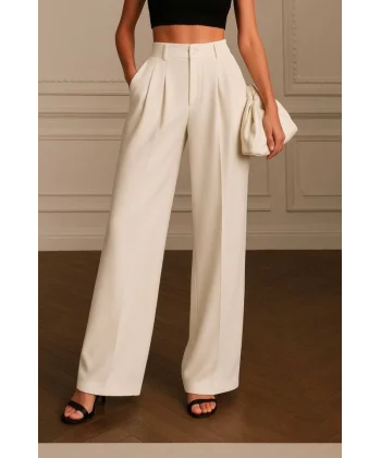 Kadın Yüksek Bel Bol Paça Pantolon