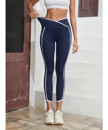 Kadın Yüksek Bel çapraz Bel şerit Detay Dalgıç Tayt