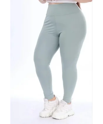 Kadın Yüksek Bel Dalgıç Battal Tayt - Gri