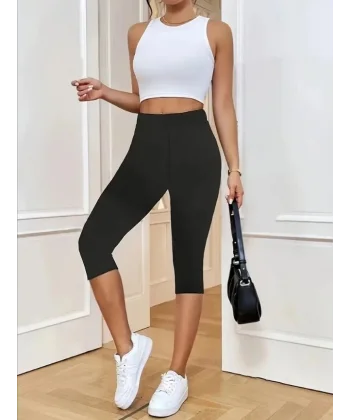 Kadın Yüksek Bel Dalgıç Midi Tayt