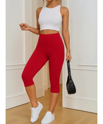 Kadın Yüksek Bel Dalgıç Midi Tayt