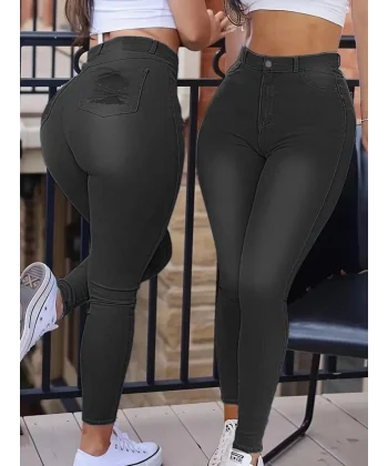 Kadın Yüksek Bel Dar Kesim Kot Pantolon