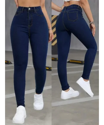 Kadın Yüksek Bel Dar Paça Likralı Pantolon