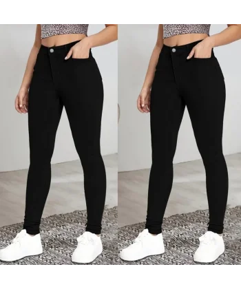 Kadın Yüksek Bel Dar Paça Likralı Pantolon