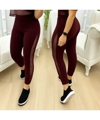 Kadın Yüksek Bel File Detaylı Dar Kesim Viskon Iki Iplik Pantolon