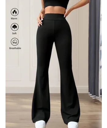 Kadın Yüksek Bel Geniş Paçalı Dalgıç Tayt