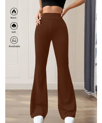 Kadın Yüksek Bel Geniş Paçalı Dalgıç Tayt