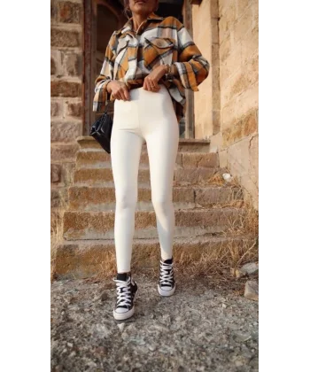 Kadın Yüksek Bel Içi şardonlu Fırsat ürün Toparlayıcı Tayt