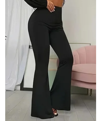 Kadın Yüksek Bel Ispanyol Paça Dalgıç Pantolon